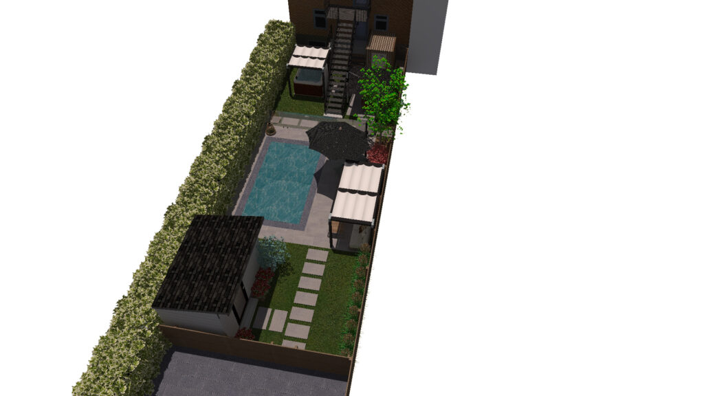 aménagement extérieur piscine spa intimité